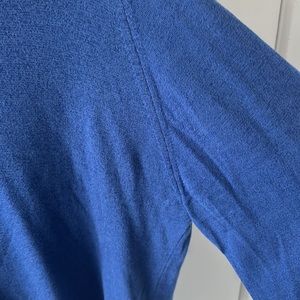 John Smedley Large Men’s Blue Crewneck Sweater wool cotton blend